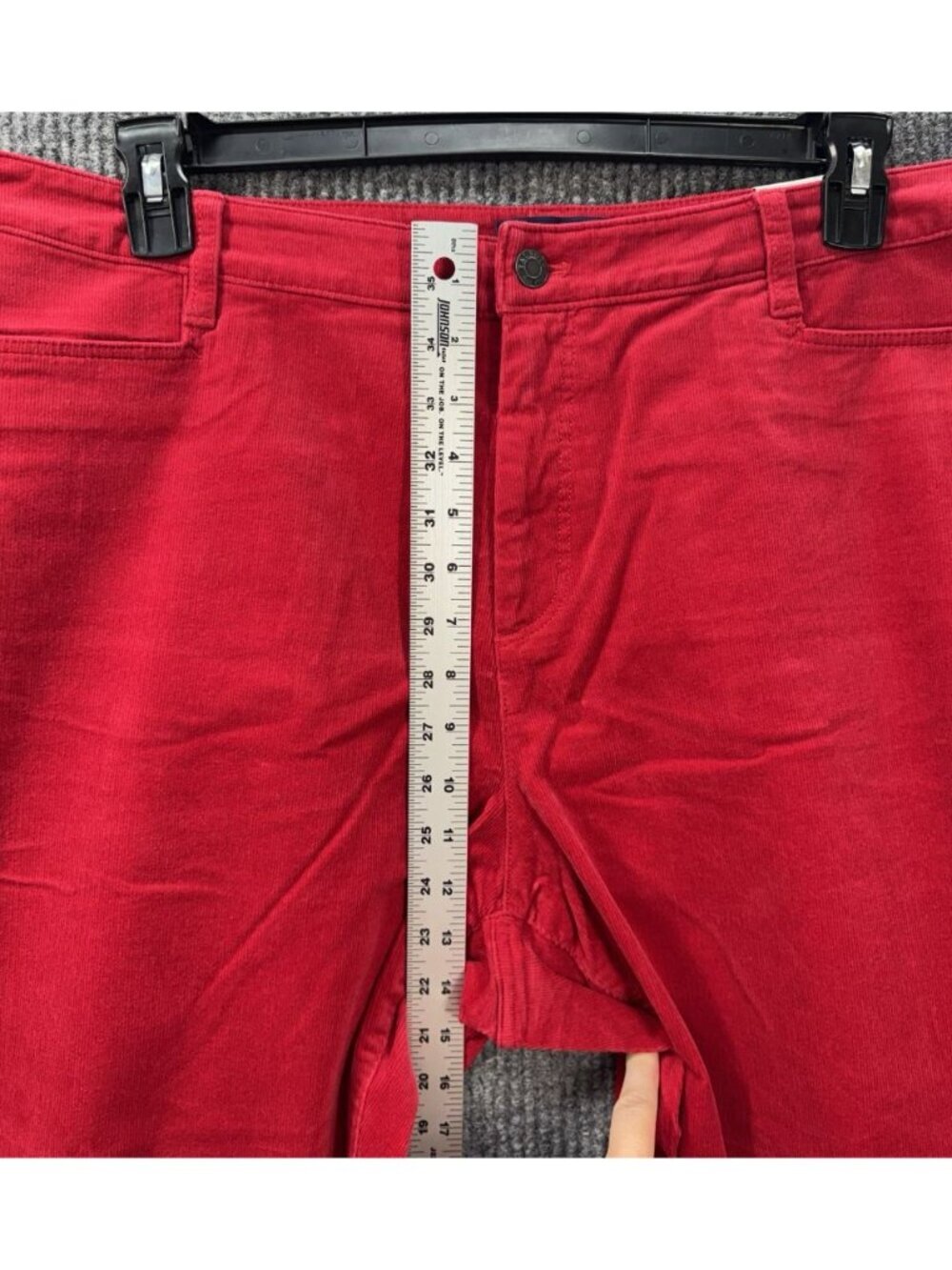 Talbots Pants 20W Simply Flattering 5 Pocket Corduroy Straight Red Slimming NEW - Picture 9 of 11